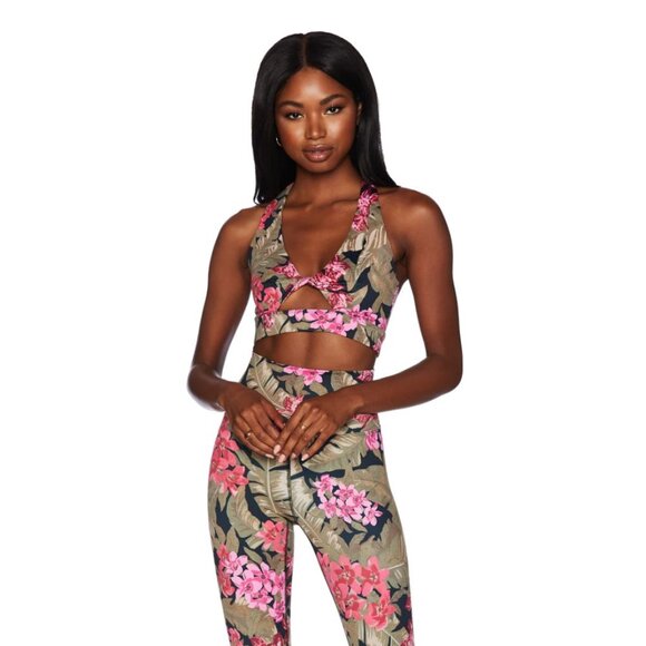 Beach Riot Twist Floral Top in Fuchsia Orchid Size Small - Picture 2 of 10